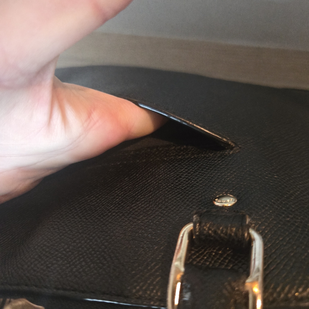 Coach Black Saffiano Dome Satchel Bag Purse Handbag - Picture 10 of 12